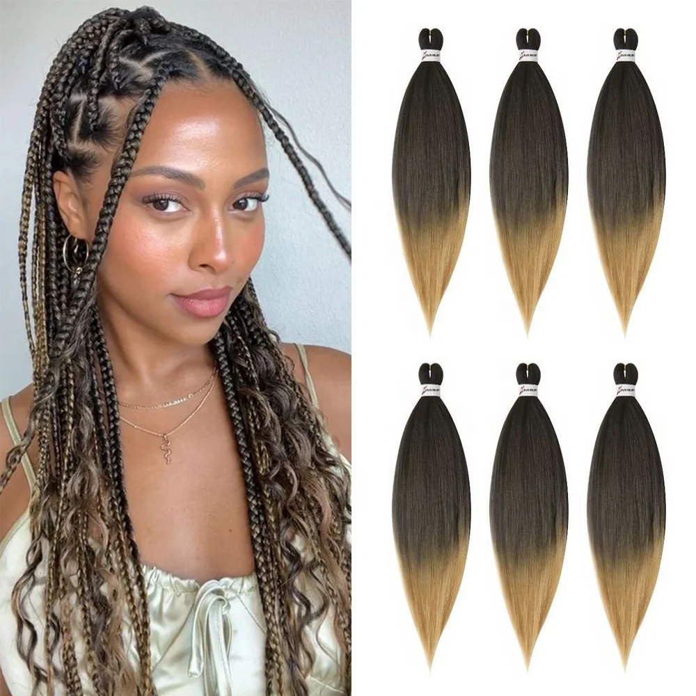 Pre Stretched Braiding Hair Synthetic Hair Braids 26 Inch Afro Brown Black Blue Profession Jumbo Box Braids