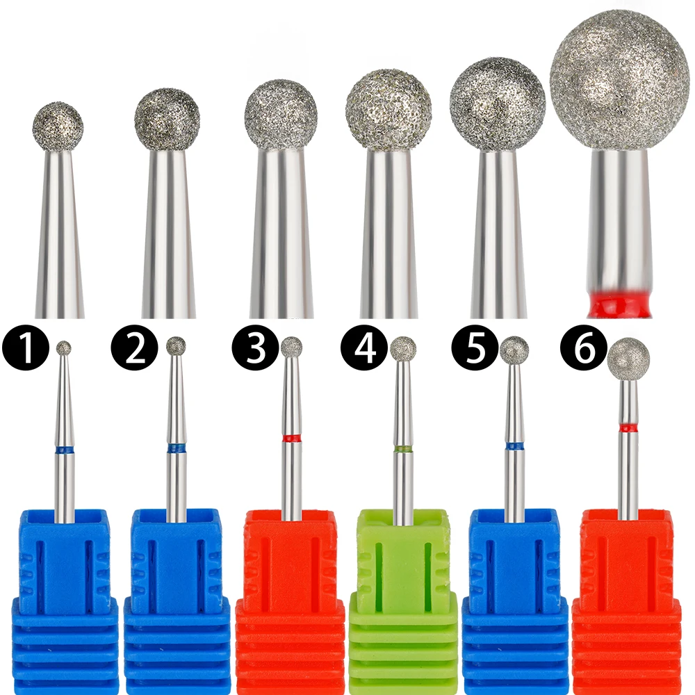 High End Spherical Diamond Nail Drill Bits Remove Cuticle Nail Care Factory Professional Nail Bur For Callus