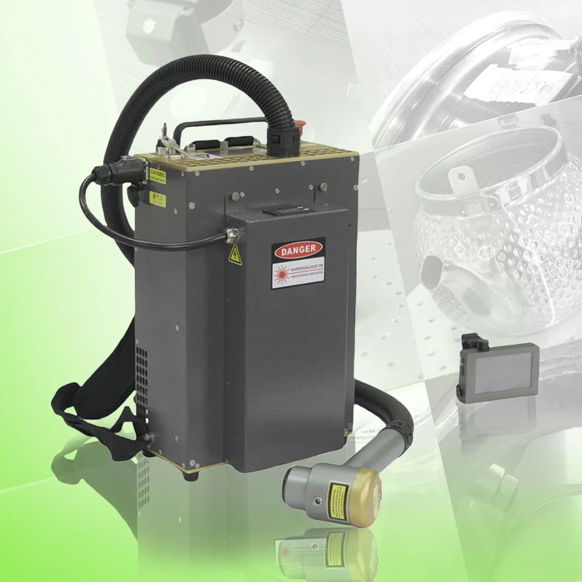 100w Backpack Laser Cleaning Machine Rust Removal for Car Boats Metal Fences Doors Hot Sale