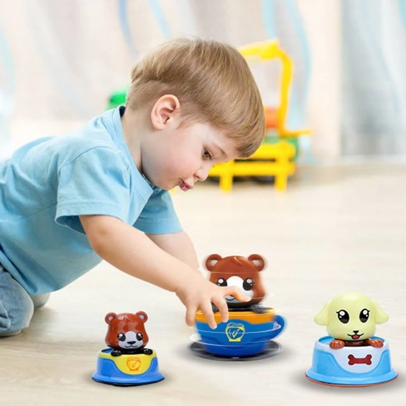 Мультяшные животные летающая тарелка вращающаяся цепь автомобиль мини заводная мощная игрушка