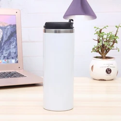Stainless Steel Silver Double Wall Sublimation Tumbler Blank With Lid For Heat Press Sublimation Printing