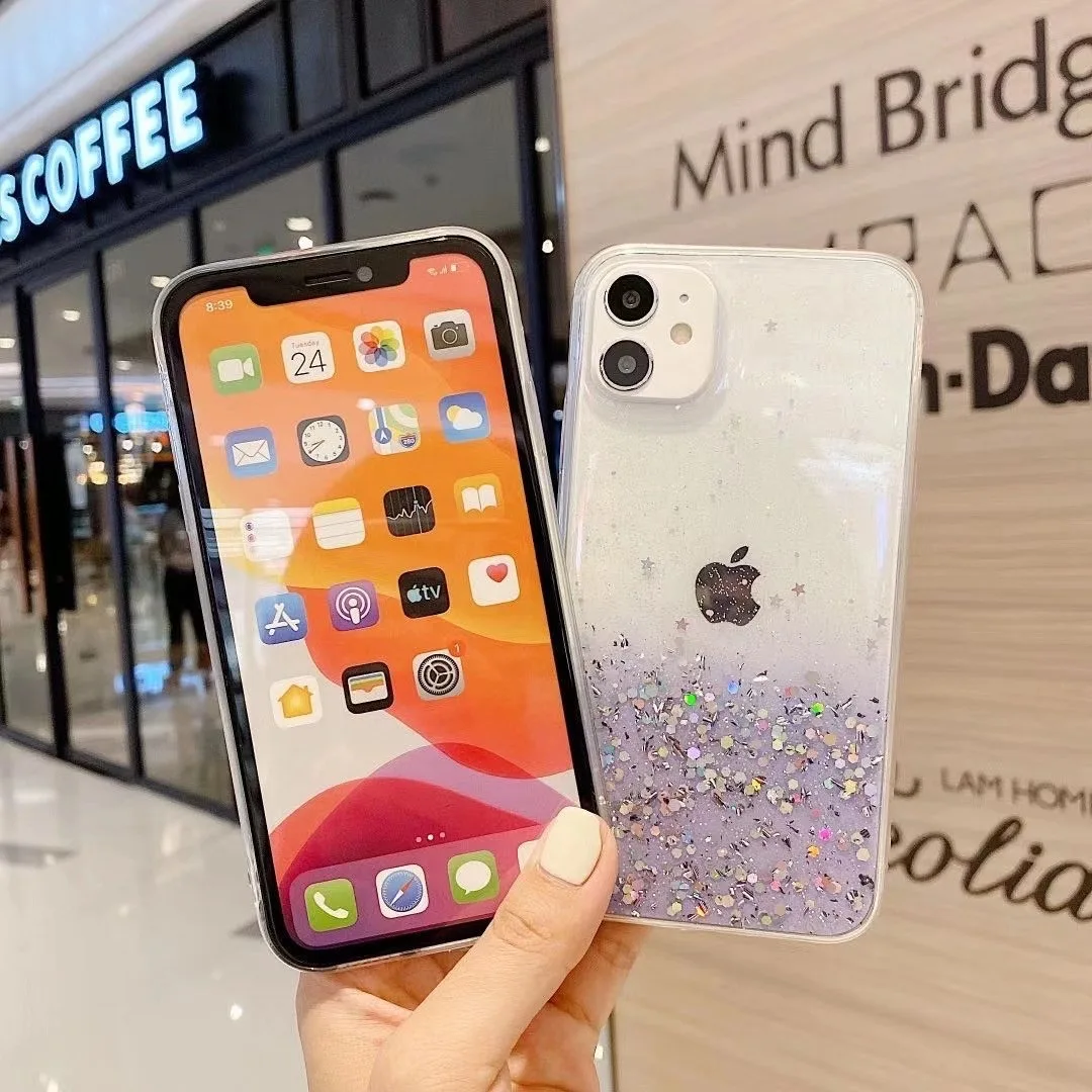 Заводской выход градиент сплошной цвет Bling Мобильные аксессуары задняя крышка TPU чехол для телефона iphone 11 pro max 11pro Чехол