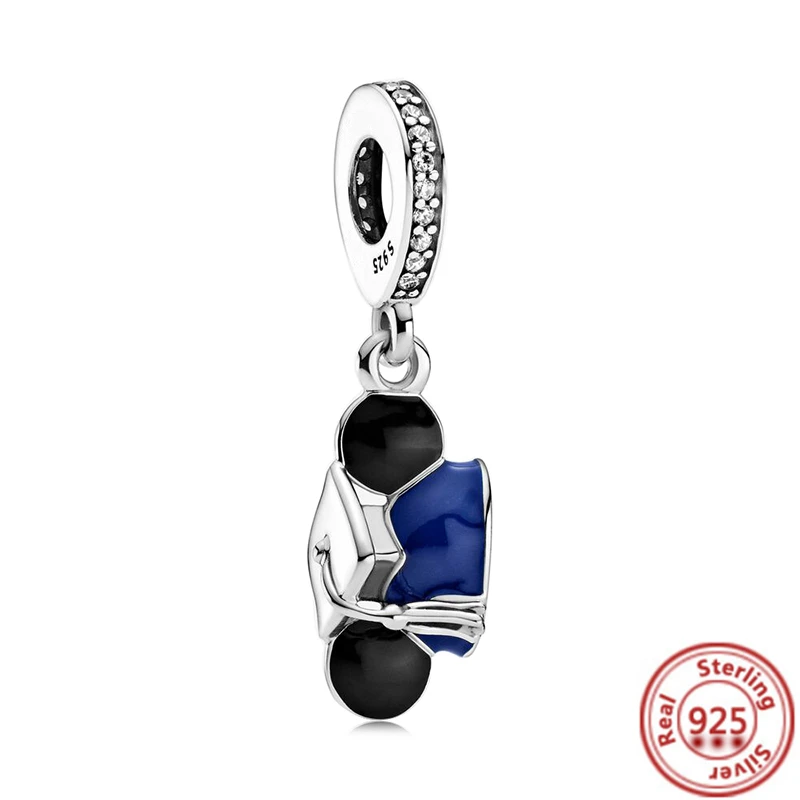 925 Silver Loose Beads I Love You Love Heart Dangle Charm with Cubic Zircon Fit 925 Sterling Silver Charm Bracelet Making