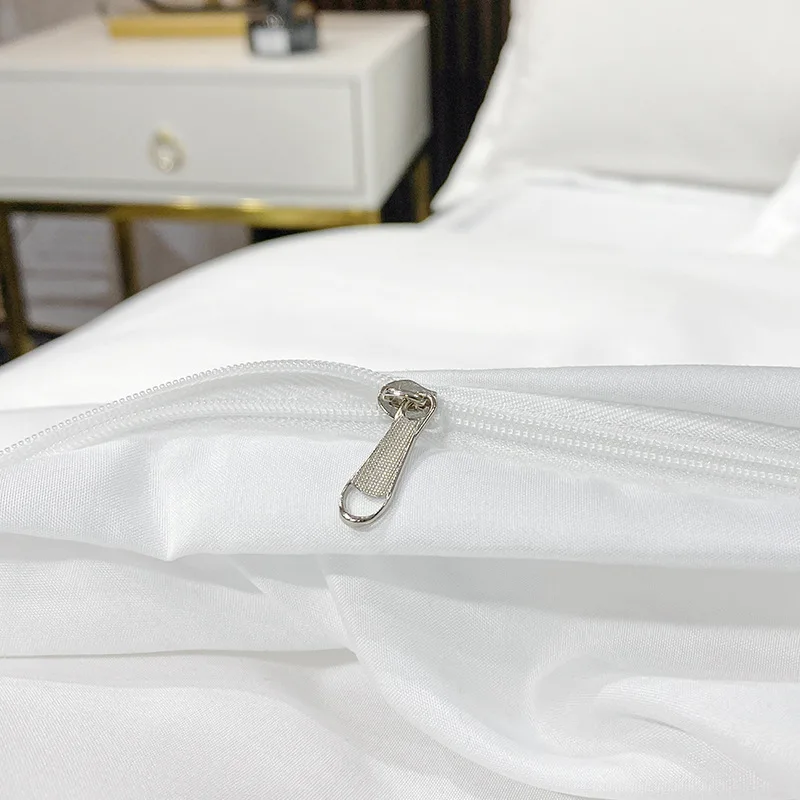 5 Star Hotel Bedding King Size 600tc 4pcs 100% Egyptian Cotton Sateen White Bed Sheet Set