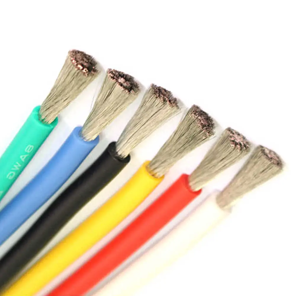 KF-200 Tinned Copper Electric Cable High Temperature Tefloning Heat Resistant Solid Copper Rubber Cable Silicone Wire