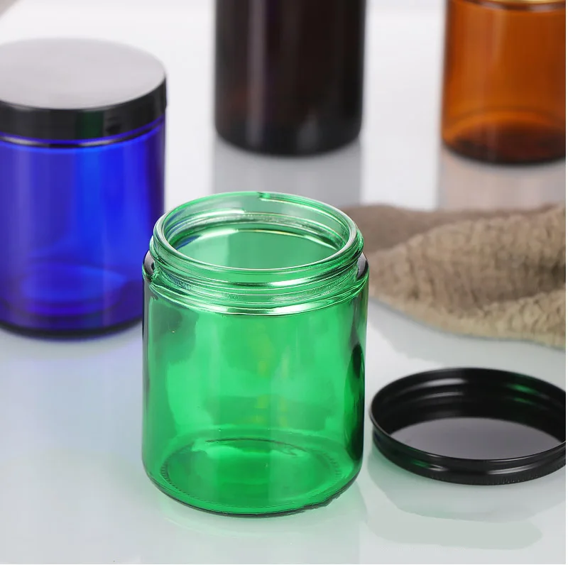 120ml 250ml 500ml 1000ml Home Portable Decoration Candle Container Exposure Glass Candle Jar with Lid