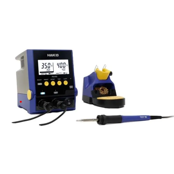 Hakko 200W Dual Port Digital Soldering Station Original FX-972 Heavy Duty T39 Tip Lead-Free ESD Safe Soldering Iron New Used