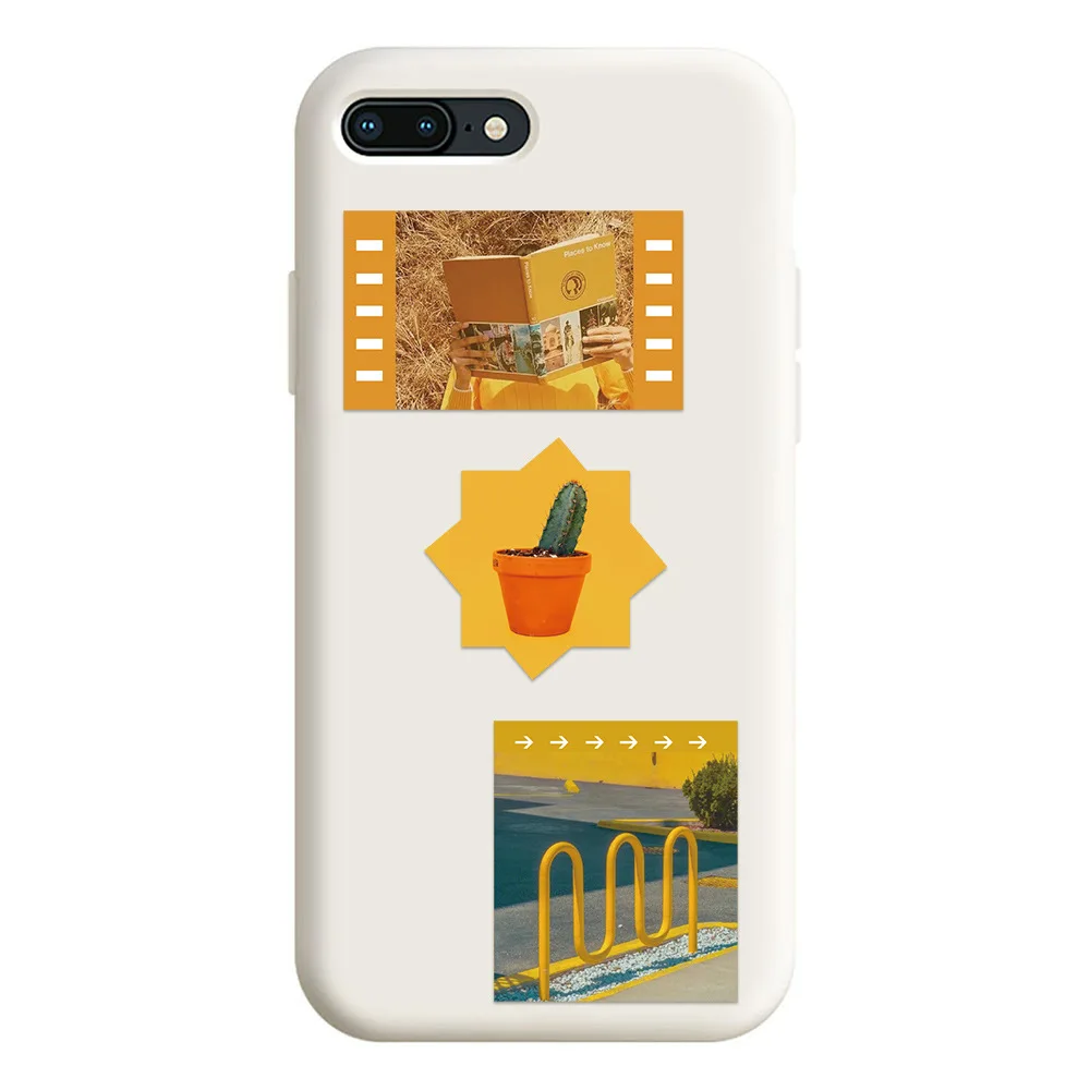 65Pcs Summer Ins Style Yellow Street View Decorative Stickers For Phone Laptop Wall Waterproof Wallpaper Sticker