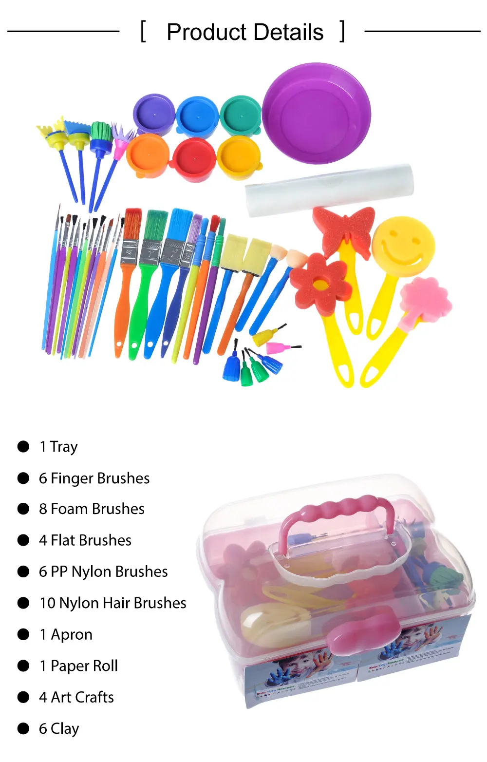 School Art Material Kit Set Paint Tools Painting Brushes Educational Children Craft Toy Box Tool Art Supplies