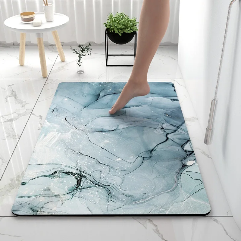 Water Absorbent Diatom Mud Bathroom Floor Mat Kitchen Carpet Anti Slip Diatomite Bath Mat