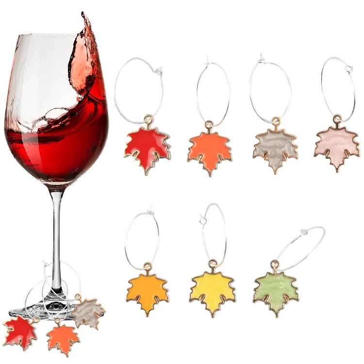 Custom tags identification Wine Glass Ring Charms Hanging fruit Ornaments Wine Glass Charms