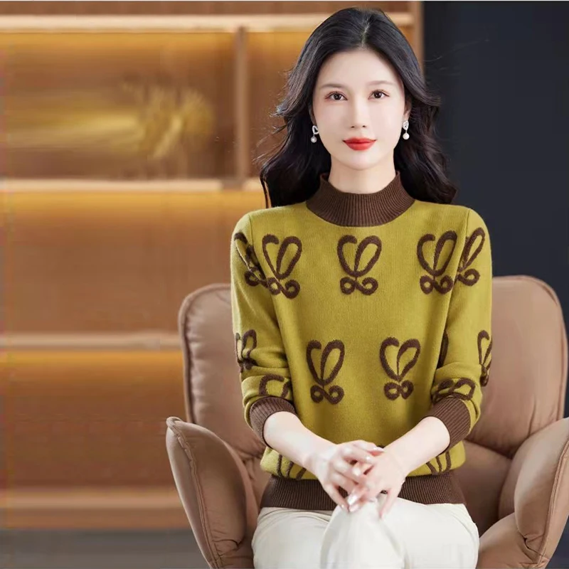 pullover Cozy winter long sleeve Fit Turtleneck Knit Sweater for Women