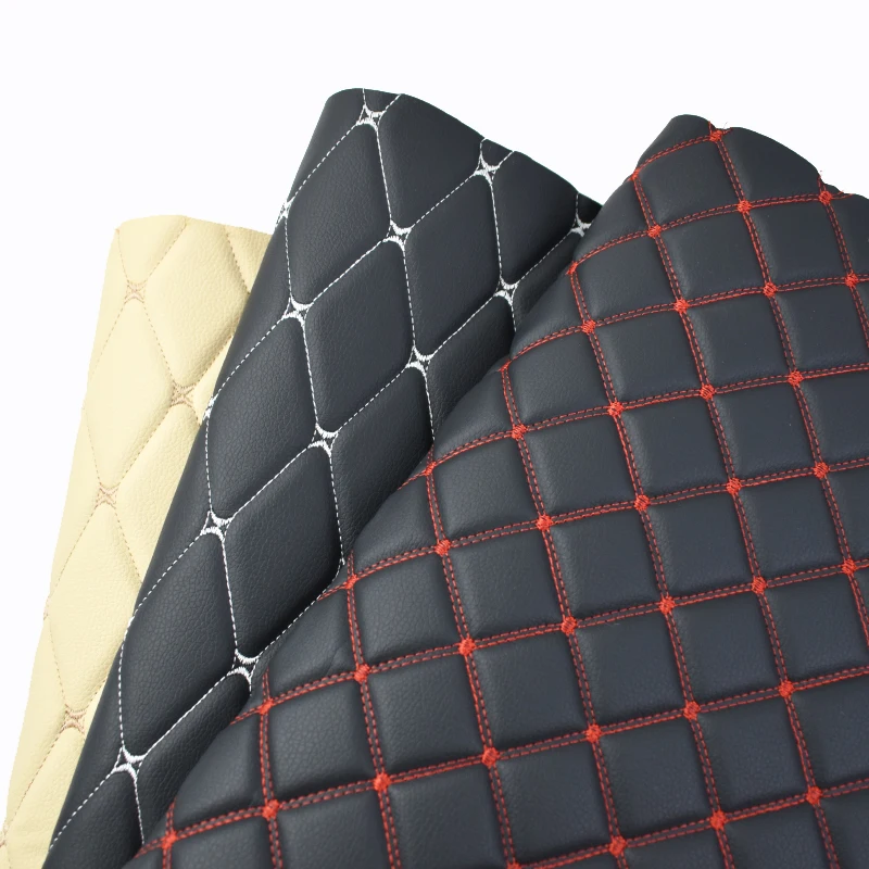 Deepeel SL307 160cm Embroidered Leather Fabric Car Floor Mat Background Wall Decoration Material PVC Fabric With Diamond Grain