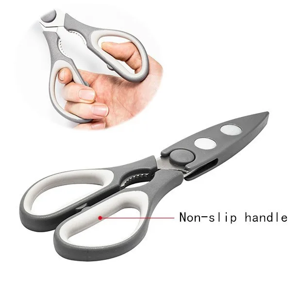 Magnet Cover Chicken Fish Bone Walnut Scissor, Multifunctional Kitchen Scissors