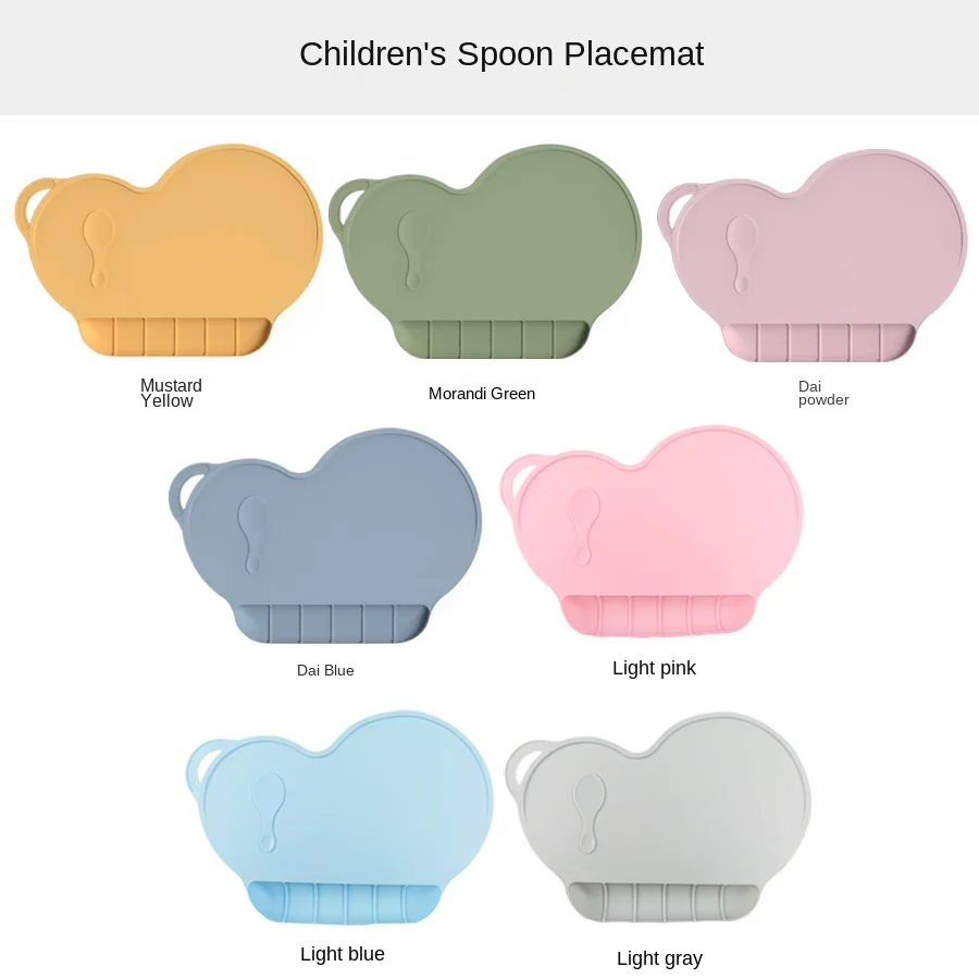 New Hot Sell Cute Baby Suction Food Mat Reusable Place Mat Bpa Free Baby Dinner Mat Silicone For Kids