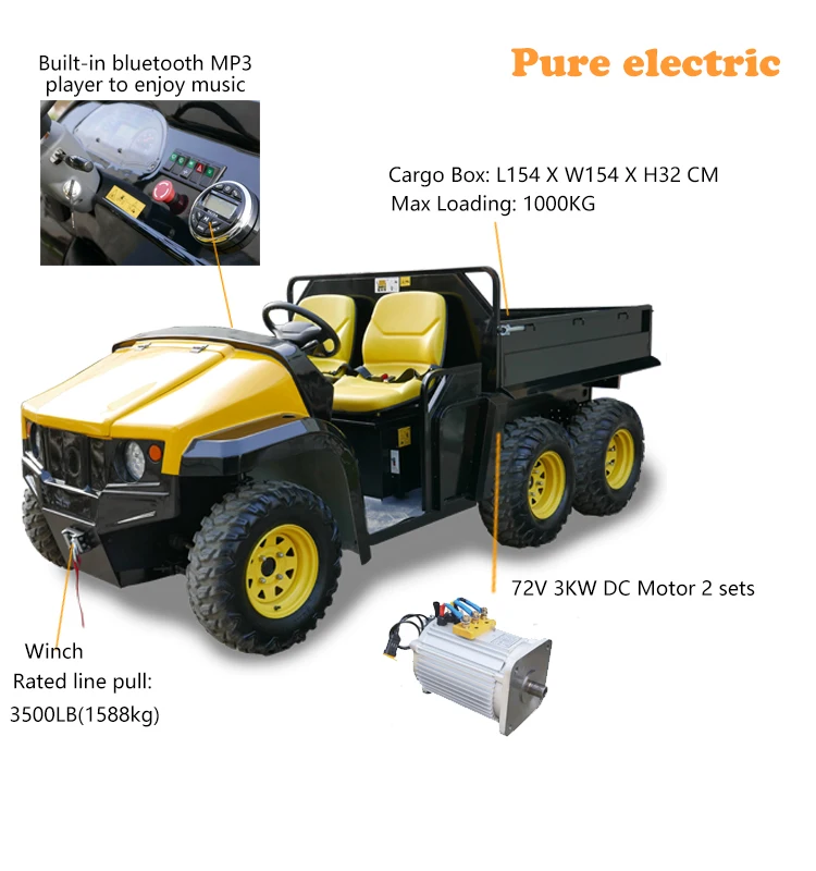 6x4 Utility Vehicle 72V 6 set Lead-acid battery top brand OEM club car golf cart with affordable price