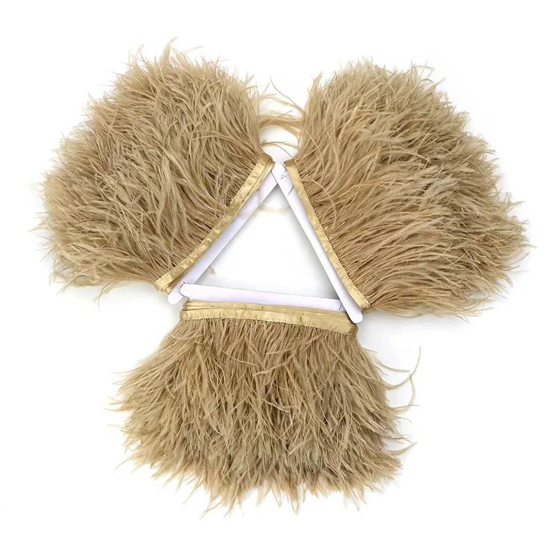 Wholesale 10-13cm Natural 2ply Ostrich Feathers Trim Fringe For Clothes Accessories Trimming