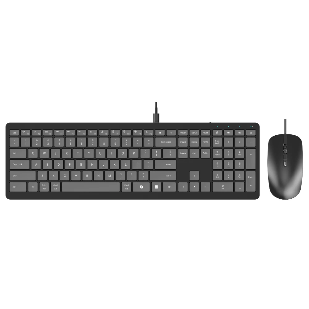 New Design AI Copilot Keys Wired Full-Size USB Keyboard Quiet X Type Scissor Keys Slim Keyboard and Mouse for Laptop Computer