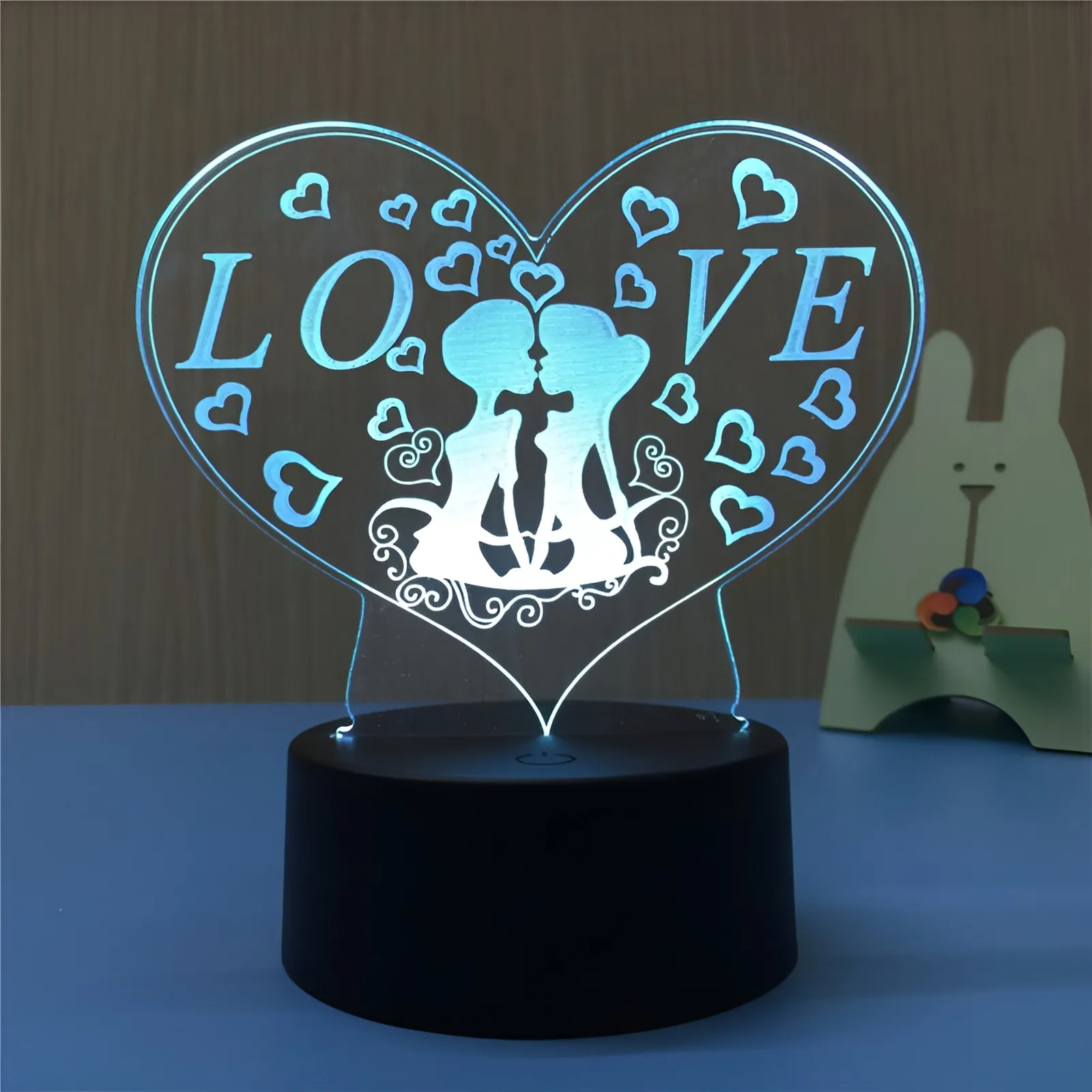 Wedding Decorations Supplies LED Decorative Night Light 3D Illusion Night Light Acrylic Night Lamp