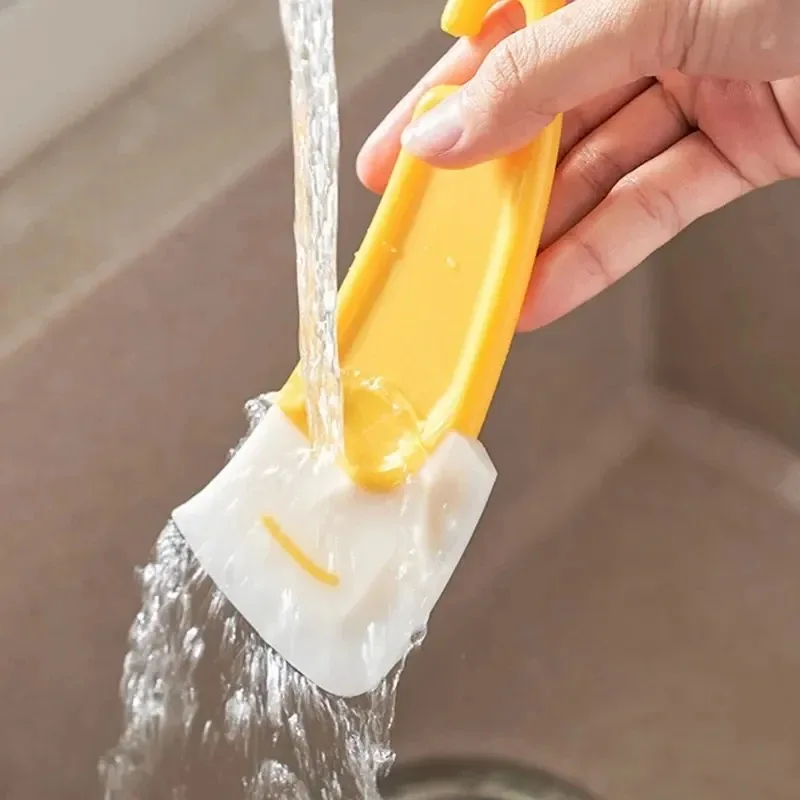 Cleaning Silicone Spatula Kitchen Scraper Soft Blade Scraper Brush Dirty Pan Pot Dishes Cleaner Tools Kitchen Utensils Oil Tool