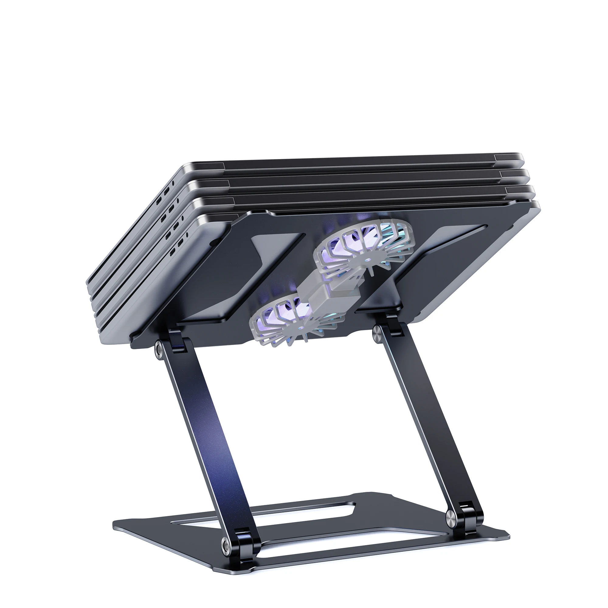 Yicosun Folding Height Adjustable Aluminum Portable Adjustment Desktop Mobile Laptop Holder Riser Stand With Heat Dissipation