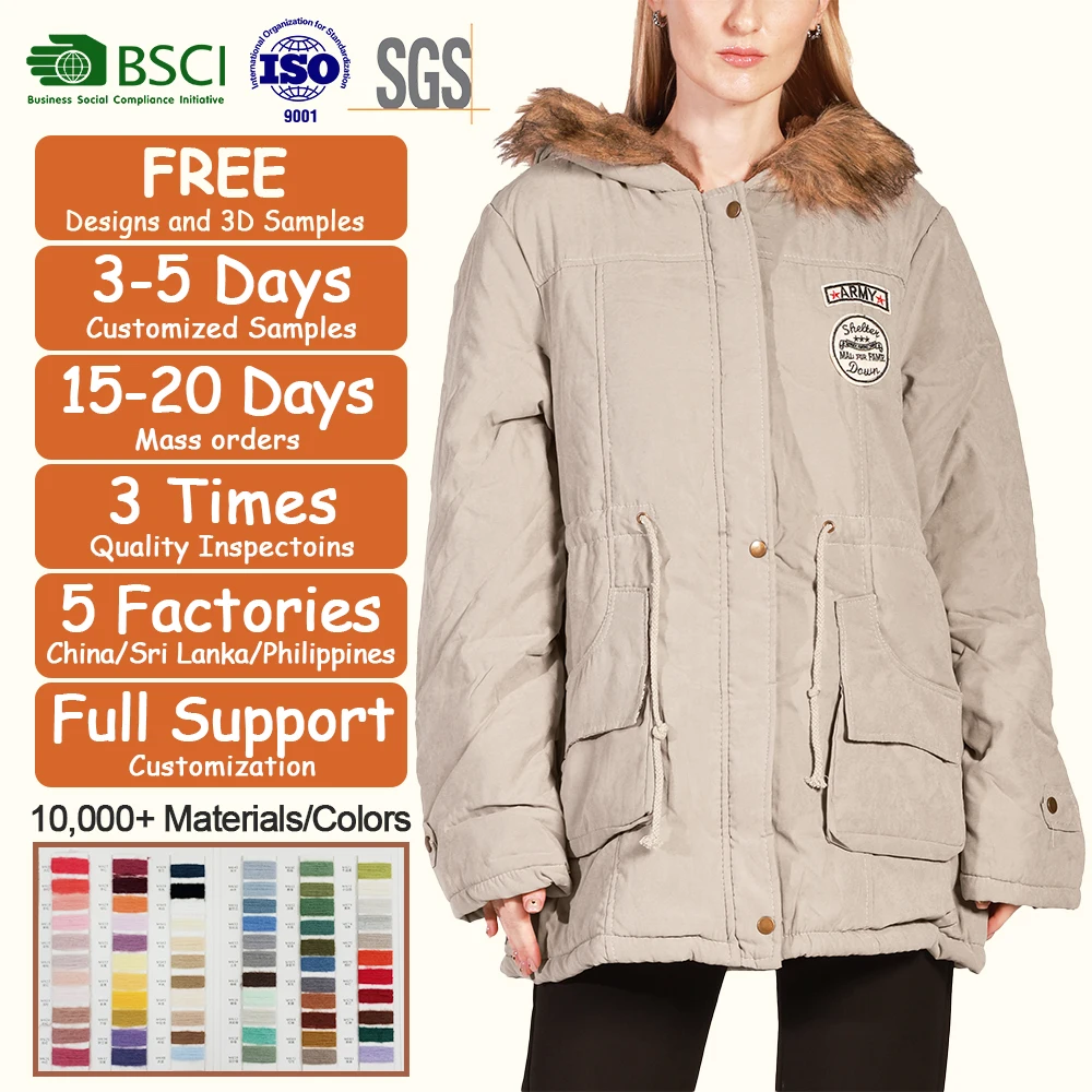 2023 Ladies Parka Winter Jacket Women Warm Fleece Long Casual Plus Size Cotton Padded Jacket Outerwear Chic Lamb Fur Coat Female