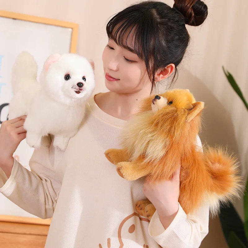 Premium Simulation Pomeranian Dog Plush Toy Cute Stuffed Animals Puppy Plushies Doll Plush Toys For Claw Machine Arcade