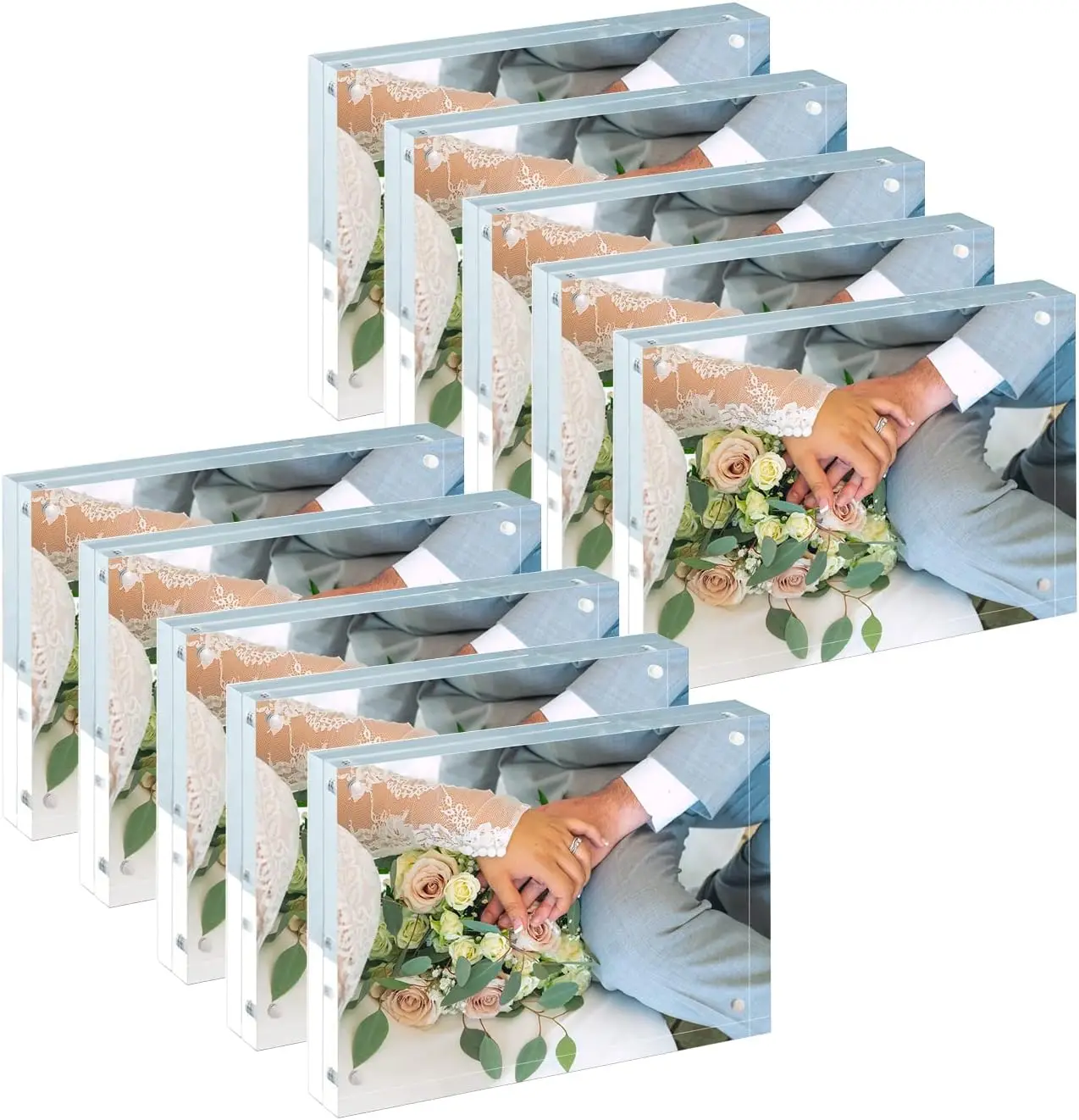 2 5x3 5 акриловая фоторамка прозрачная двухсторонняя Магнитная Фоторамка Блок Безрамная рамка для визитных карточек толщиной 20 мм