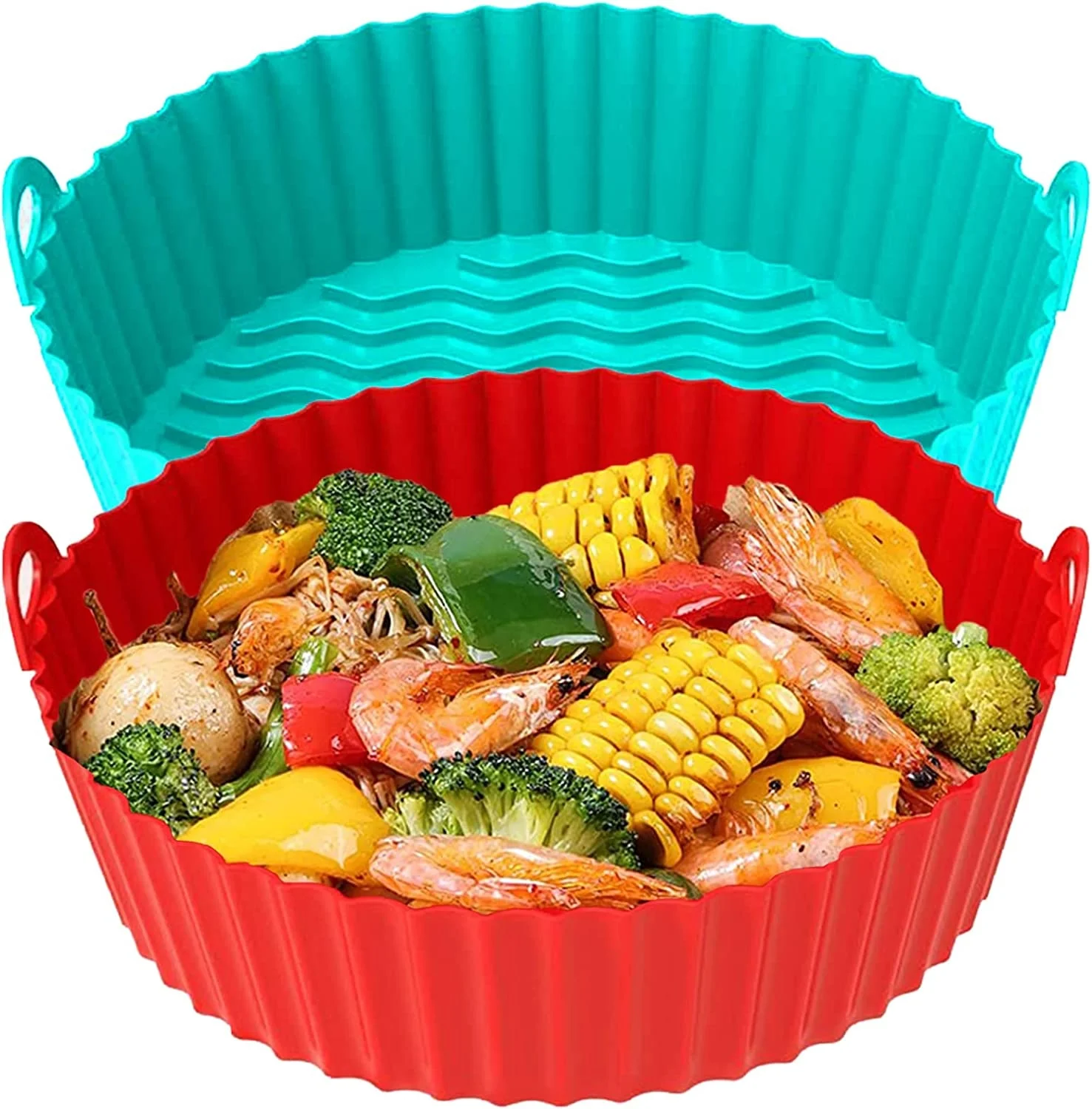 Food Grade silicone mat airfryer pot Liners Silicone Mat Air Fryer Mats Silicone Pot With Handle