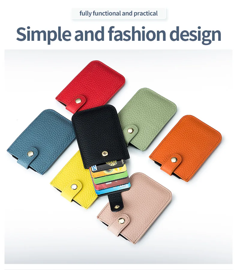 Faux Leather Card Holder Large Capacity Pull-out 6 Slots Portable Business Card Bank Card Driver License Organizer Storage Bag