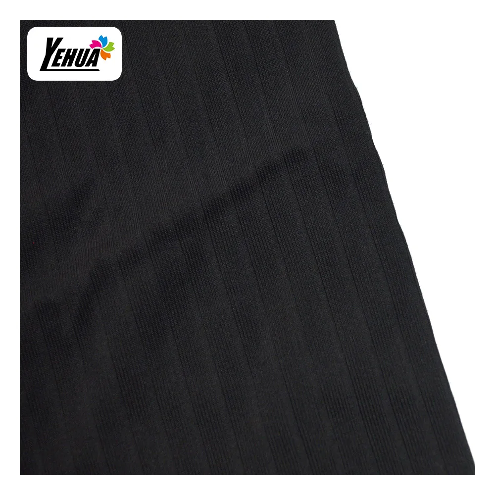 wholesale ribbed 95 polyester 5 spandex  knitted 2*2 rib fabric for tops