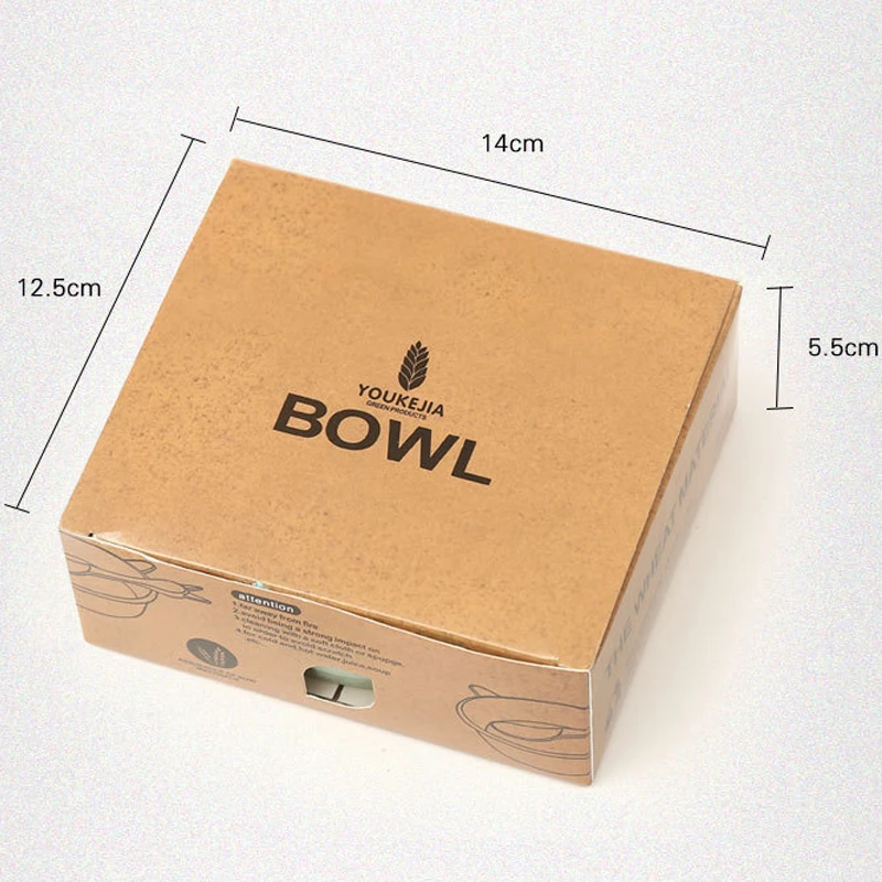 Reusable flatware kids baby bowl spoon tableware children wheat straw cutlery set