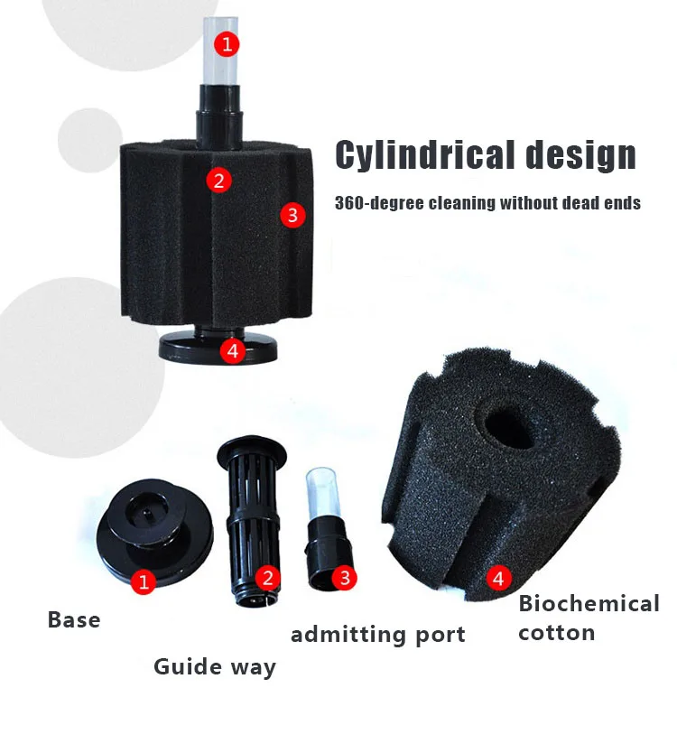 Biochemical cotton filter fish tank filter pneumatic oxygenation silent water purification automatic cleaning