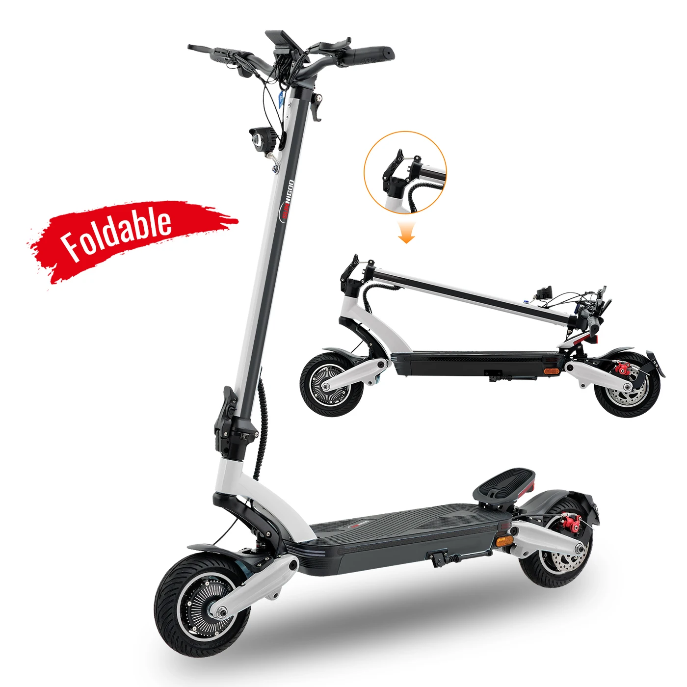 Forged Frame Foldable E Scooter 8.5inch City Commute 50km/h Fast Speed 1400W 48V Electric Scooters with Double Lock Folder
