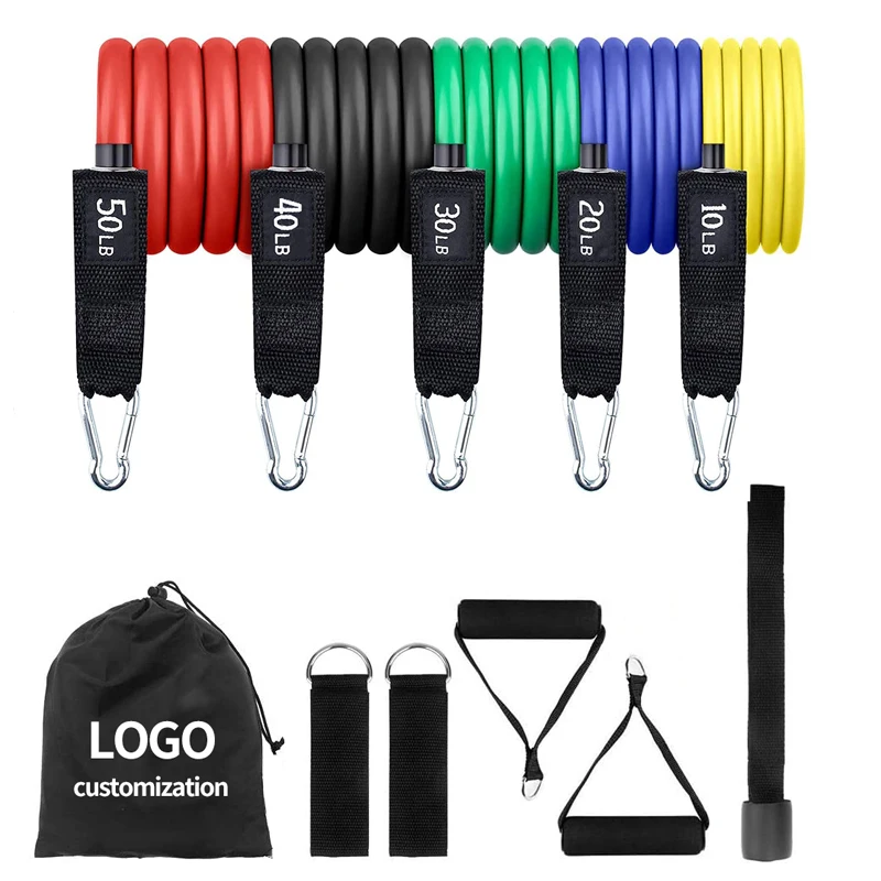 Amazon hot sell Low MOQ Wholesale Custom Logo Fitness Gym Yoga Hip Exercise Latex Resistance Bands Set