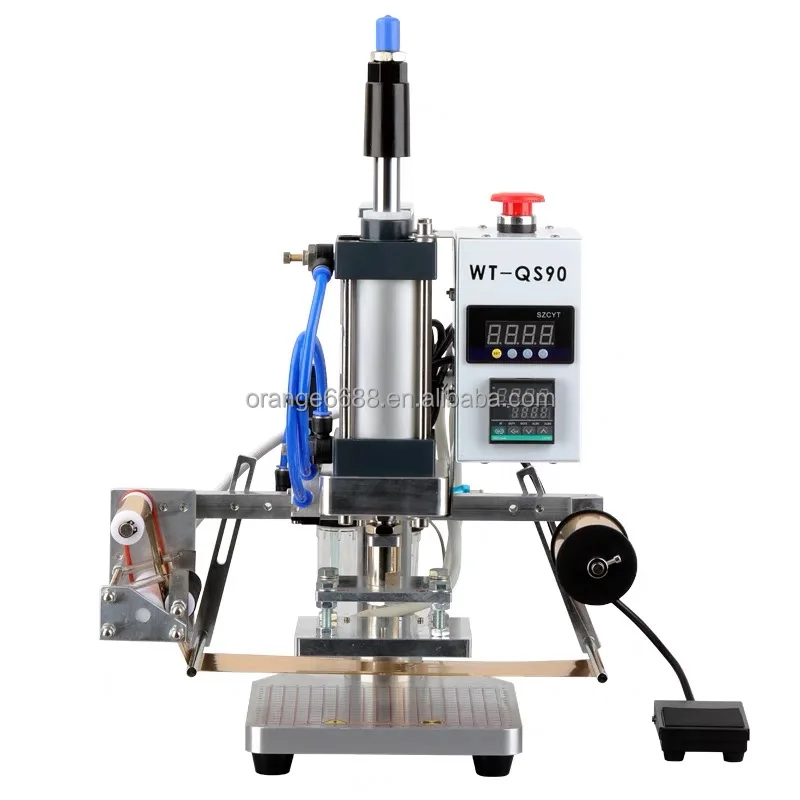 WT-QS90 Hot Stamping Machine Custom Logo Embossing for PVC Leather PU and Paper Gold Foil  Leather Embossed Machine