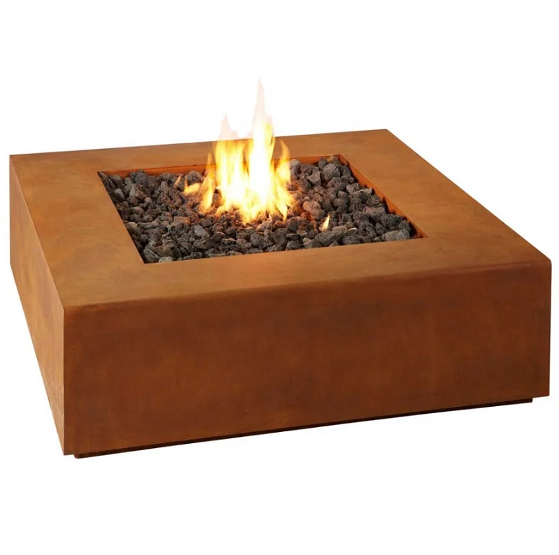 Patio Fire Pit Corten Steel Natural Gas/Propane Fire Pits Table