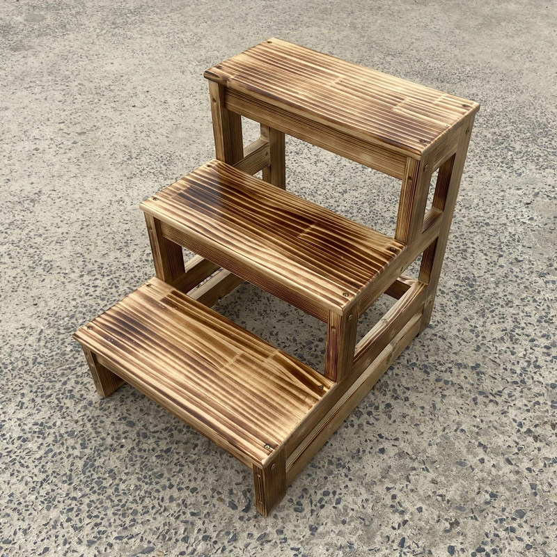 Customized Solid Wood Non-Slip Mat Bamboo Step Stool Wooden Toilet Stool Kids Step Stool