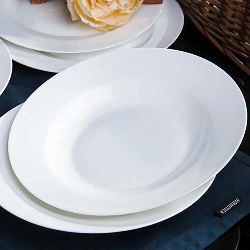 Dubai Restaurant Wares Holiday Dishes Jingdezhen 52 56 58 pcs Porcelain Ceramic Plate White Bone China Tableware