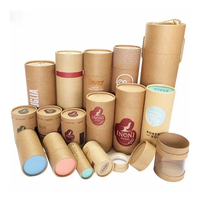 Custom Luxury Round Printed Customized  Box Cardboard Kraft Package Boxes Paper Tube for Gift Packaging