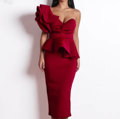 Женское Новое Вечернее Платье Z91504A, сексуальное платье с открытыми плечами и оборками, вечернее платье с открытой спиной