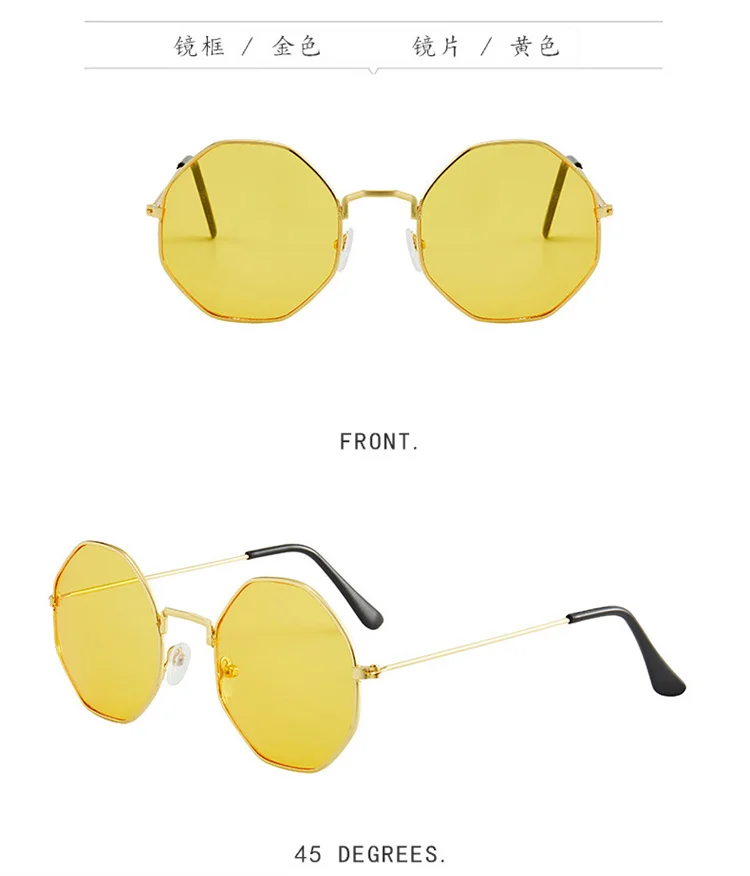 M347 2024 new fashionable retro sunglasses cute octagonal irregular polygon flat light sunglasses small fresh student glasses