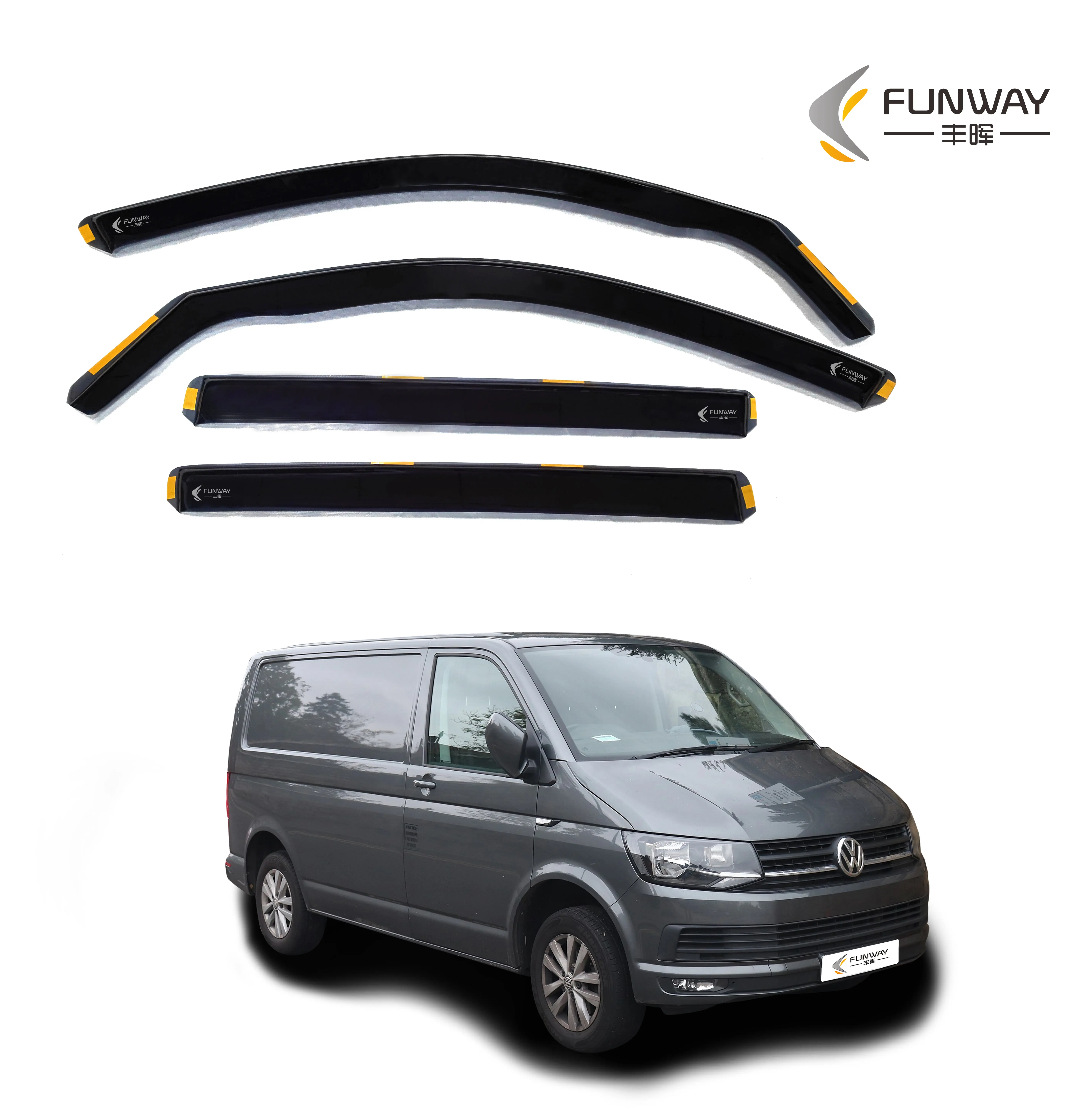 Для VOLKSWAGEN Transporter T5 _ T6 2003-и далее 2 боковых ветровых дефлекторов козырек другие внешние аксессуары автомобильный канальный оконный козырек