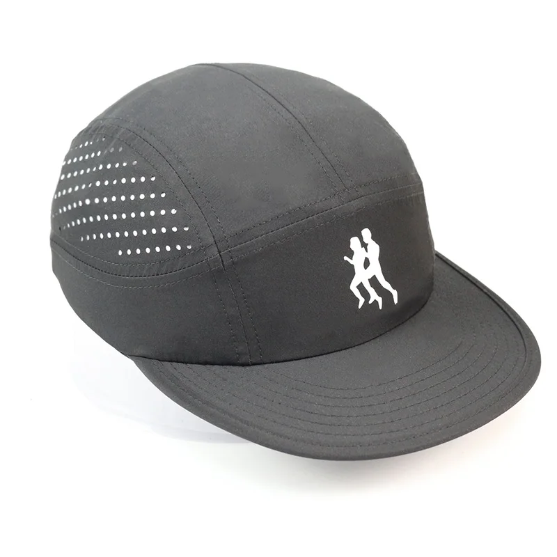 HS31 Custom Logo Men Women Unstructured 5 Panel Sports Running Hat Outdoor Camping Gorras Quick Dry Nylon Camp Cap
