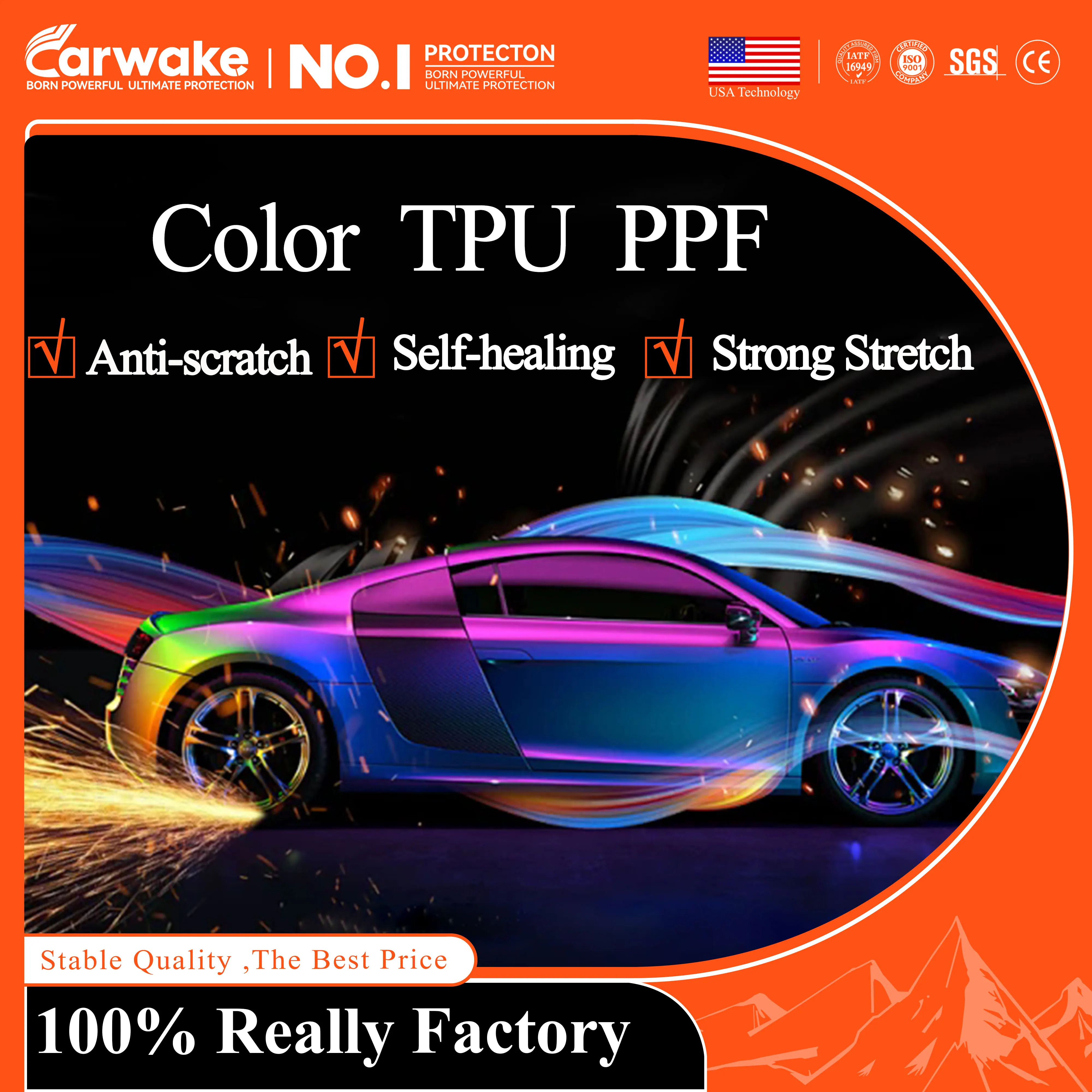 Carbon Fiber Automotive Car Wrapping Vinyl High Quality Self Healing Matte Color TPU PPF Paint Protection Film Car Vinyl Wrap