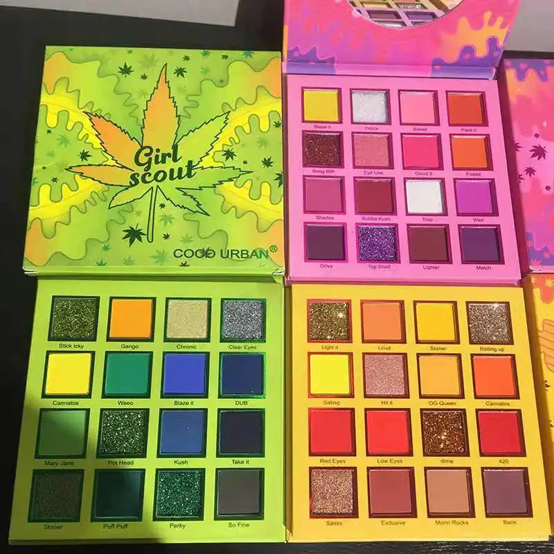 Maple leaf 16 color eye shadow plate three groups of color makeup plate pearlescent matte gorgeous colors