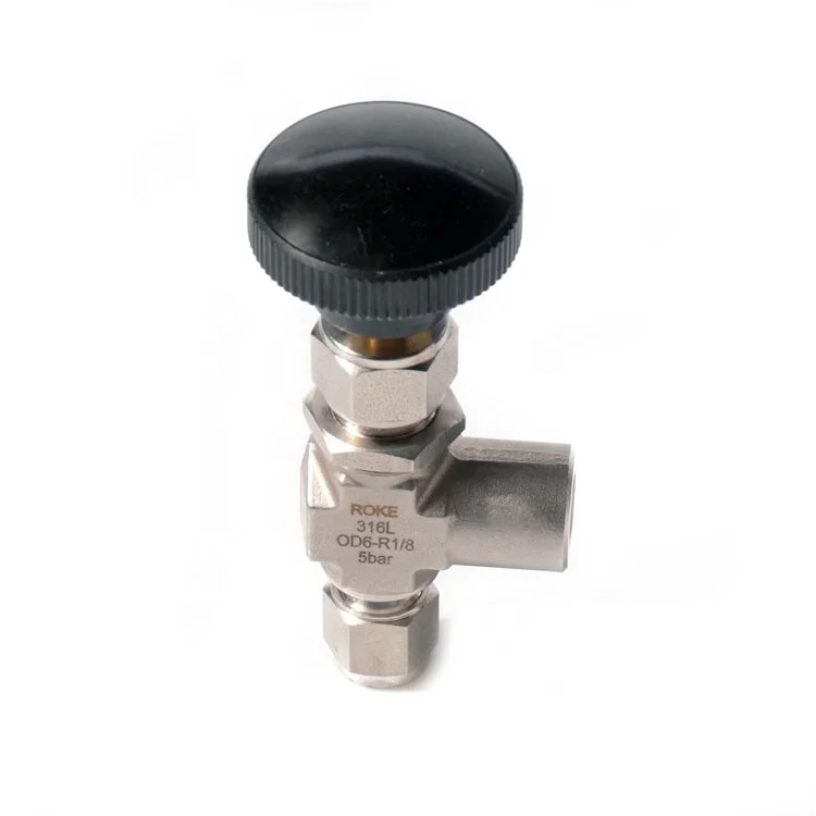 Двойные наконечники из нержавеющей стали игольчатый клапан 90 градусов/Встраиваемая крышка Двойные наконечники угловой игольчатый клапан