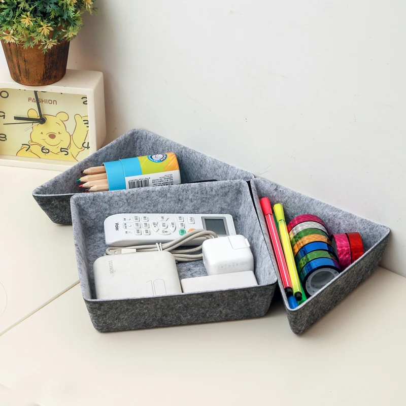 Integrated Felt Storage Box Stationery Sundry Storage Set Office Desk Drawer Storage Box