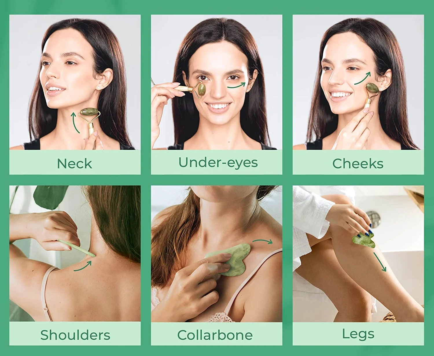 Original Jade Roller Face Gua Sha Face Massager for Eyes and Wrinkles