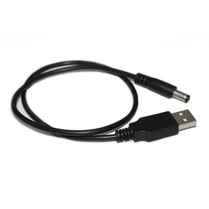 Hot Sale 1m 2m black usb to dc 5.5mm x 2.1mm power cable